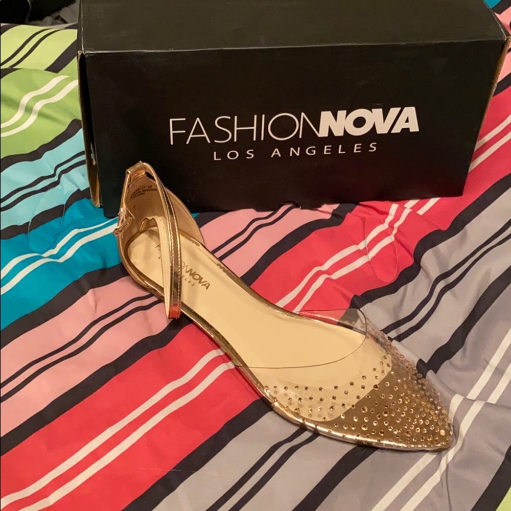 Fashion nova gem clear ballerina flats